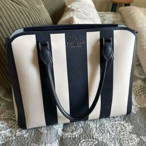 Kate Spade Navy and Cream Striped Handbag